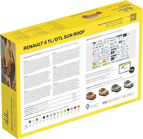 Heller 58704 Kit de démarrage Renault 4 TL/GTL Sun Roof 1/24 - Nail Gallerys