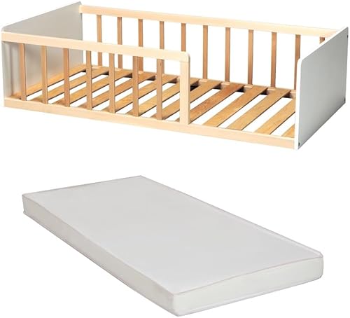 WEBER INDUSTRIES LIT 70x140 Pilou avec sommier et Matelas/Blanc et Naturel - Nail Gallerys