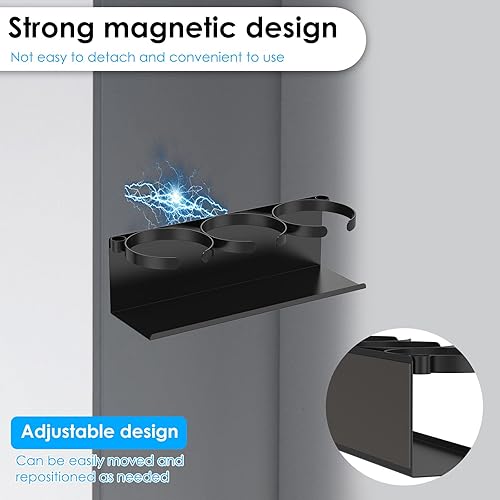 Fyeme Lot de 3 porte-gobelets magnétiques pour gobelets, 32 × 10 × 10 cm, organisateur de bouteilles d'eau, 6 positions, en acier au carbone, organisateur de bouteilles pour (B) - Nail Gallerys