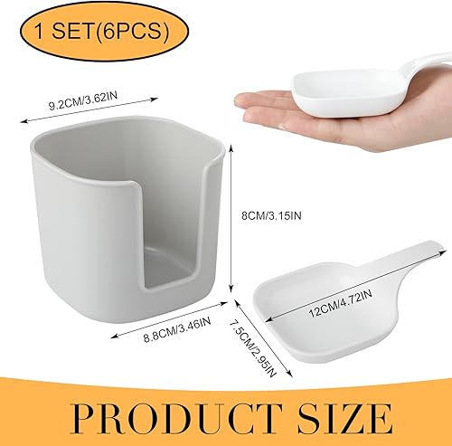 Jogoico Assiettes à Sauce et Support Lot de 6 Bols à tapas et sauces mini plats d'assaisonnement Portable de Cuisine Snacks Ketchup Barbecue - Nail Gallerys