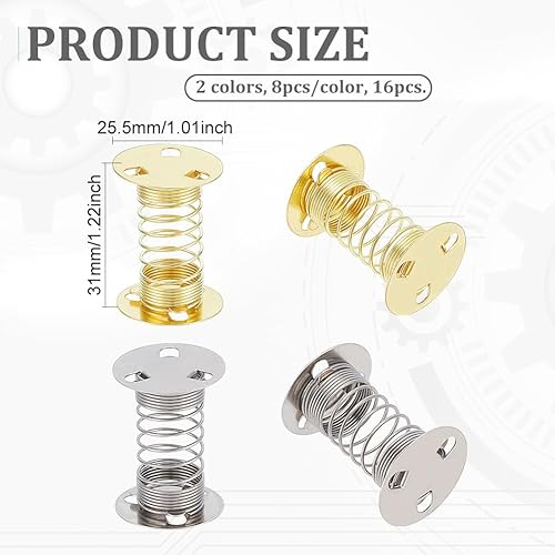 BENECREAT 16 base à Ressort en Fer Ressort Oscillant en Spirale en Métal Doré Platine Ressort de Secouage Artisanal de 31x25.5mm à Double Face pour Ressort de Montage de Tableau de Bord Wobble Crafts - Nail Gallerys