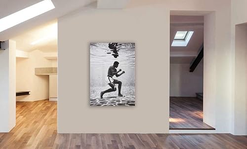 FAB Muhammad Ali sous l'eau – Impression sur Toile encadrée – Différentes Tailles (A1 81,3 x 61 cm) - Nail Gallerys