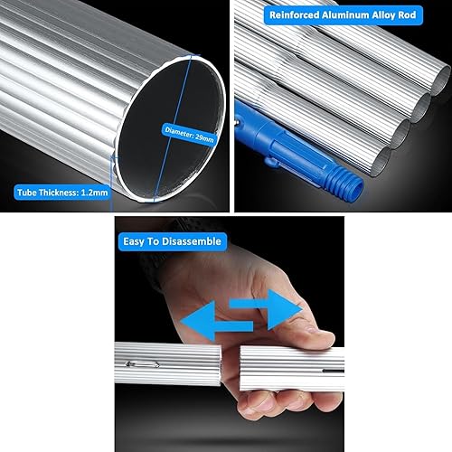 Perche Télescopique De 1 À 12m, Brosse telescopique toiture, Télescopique Brosse pour Fenêtres Hautes Intérieure et Les Panneaux solaires (Pôle Unique)(1100cm/36ft) - Nail Gallerys