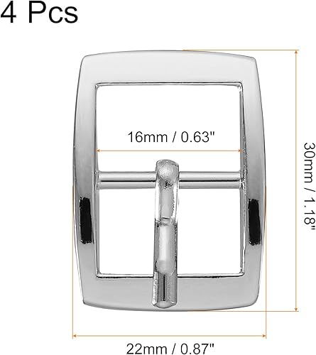 QUARKZMAN Boucle à Rouleau en Métal, 4 Pièces, 0.63 Pouce, Boucle de Ceinture à Une Seule Pointe, Boucles Carrées à Barre Centrale pour Accessoires d'Artisanat en Cuir, Couleur Argent - Nail Gallerys