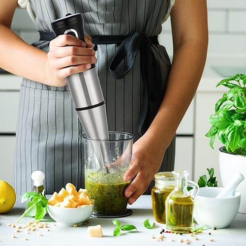 Retoo Mixeur plongeant électrique 1200 W Batteur manuel Hachoir pour milkshake smoothies purée sauce Mélangeur électrique Vitesse en continu Portable - Nail Gallerys