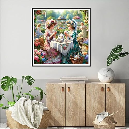 QQYRHN 5D DIY Princesses Vintage Kits de Peinture Diamant, Complète Nobles Dames Diamond Painting pour Adulte Débutants, Jardin Art du Diamant, Décor Murale Maison Peinture au Diamant Avec 30x30 cm - Nail Gallerys