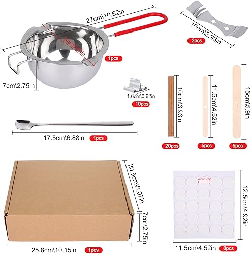 Bougies Parfumées,Bougie Parfumées Kit de Fabrication de Bougies DIY,200 pièces Mèche de Bougie DIY Bougies 2 Porte-mèches de Bougie à 3 Trous - Nail Gallerys