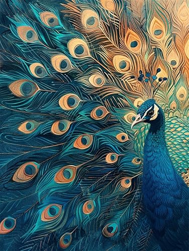 Tableau art déco Paon bleu,N,50 * 70cm Sur Toile impression peinture Affiche Photo Image affiche d'art mural salon décorations de chambre à coucher - Nail Gallerys