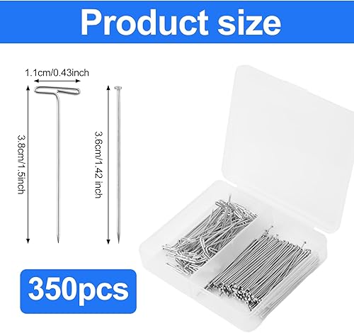 350pcs Épingles Droites Fines & Épingles en T, Épingles à Tête Plate de 3,6cm & T Pins de 3,8cm Épingles Fabrication Bijoux pour Boucle d'oreille Pendentif Fabrication Bijoux Artisanat Couture - Nail Gallerys