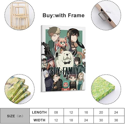 LERIAENHD Spy × Family Poster mural sur toile esthétique vintage pour salon, chambre à coucher, 30 x 45 cm, style sans cadre - Nail Gallerys