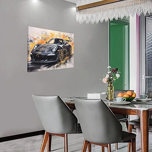 WXCOHB Poster de voiture 911 GT3RS - Art mural vintage pour homme - Impression sur toile sans cadre - 45 x 30 cm - Nail Gallerys