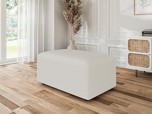 BAÏTA Pouf Milo Tissu Bouclette Blanc - Nail Gallerys