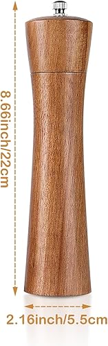 La Llareta Moulins à Sel et Poivre en Bois D'acacia, Poivrières à Grosseur Réglable, Grande Capacité, pour Sel de Mer et Poivre - Nail Gallerys