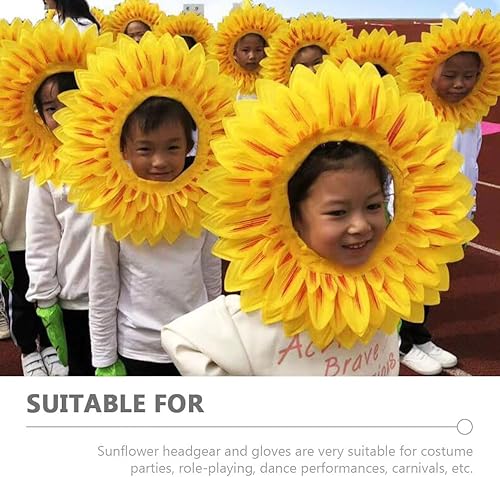 ABOOFAN 2 Ensembles Tournesol Coiffure Objets De Scène D'Halloween Hotdog Costume Robes De Tournesol Costume Pour Le Tournesol Costume Coiffure De La Maternelle Tournesol Coiffure Fleur - Nail Gallerys