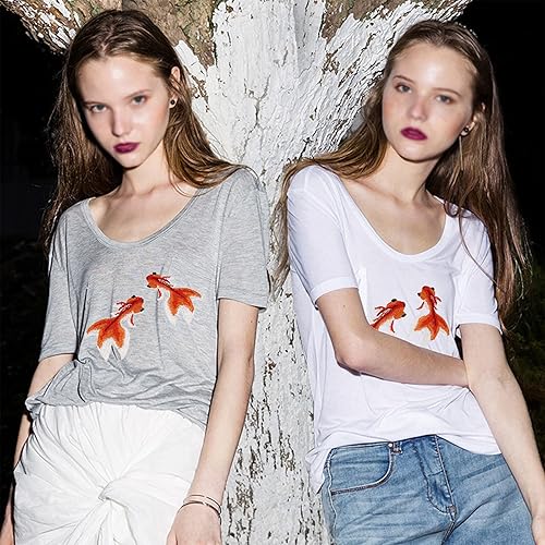 Patchs de Broderie de Poisson Rouge Patch Thermocollant Vetement Adulte Patch Thermocollant Vintage Patchs Stickers Vetement Pour Vêtements, Jeans, T-shirts, Vestes et Sacs à Dos, 4pcs - Nail Gallerys