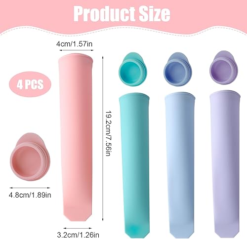 Lot de 4 moules à glace en silicone, Sucettes Glacées Colorées, Moules à Glace à l'Eau et à Bâtonnet, Pratiques et Écologiques pour Desserts Faits Maison - Nail Gallerys