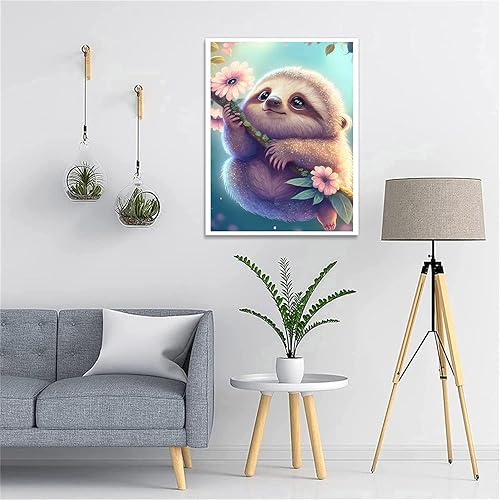 MOLENCO Bricolage Diamond Painting, 5D DIY Diamant Painting Kit Complet, Peinture Diamant Artisanat Strass Painting pour Adultes Enfants, Décoration Intérieur (Paresseux 40x30cm) - Nail Gallerys