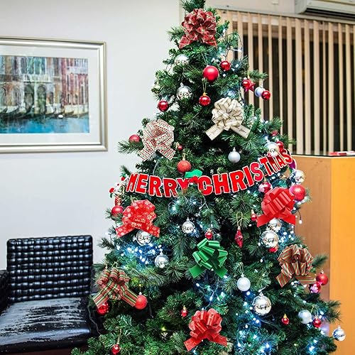 GeeRic Noeuds et Rubans de Noël, 12 Pièces Noeuds Cadeaux pour Rubans et Noeuds d'emballage Cadeau, Grands Rubans de Noeuds Cadeaux de Noël de 5' de Large - Nail Gallerys