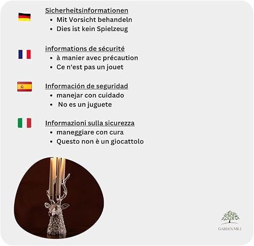 Bougeoir en forme de tête de cerf - 4 bougeoirs coniques, en résine argentée vieillie, décoration de table de Noël - style vintage - Nail Gallerys