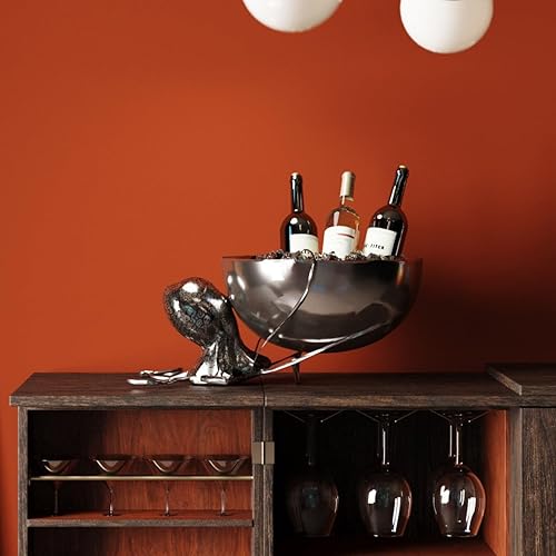 Kare Design Seau á Champagne Octopus, Argent, Acier, Animal Poulpe, Diamètre 45cm, Deco pour Vin, Style Élégante, Deco Intérieur, Décoration Chambre, Salon, Cadeau - Nail Gallerys