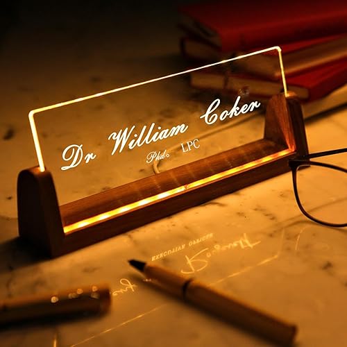 Pahdecor Plaque nominative de bureau personnalisée en acrylique gravée pour bureau et porte, plaque signalétique de décoration de bureau, cadeau pour nouvel emploi, enseignant, signe personnalisé - Nail Gallerys