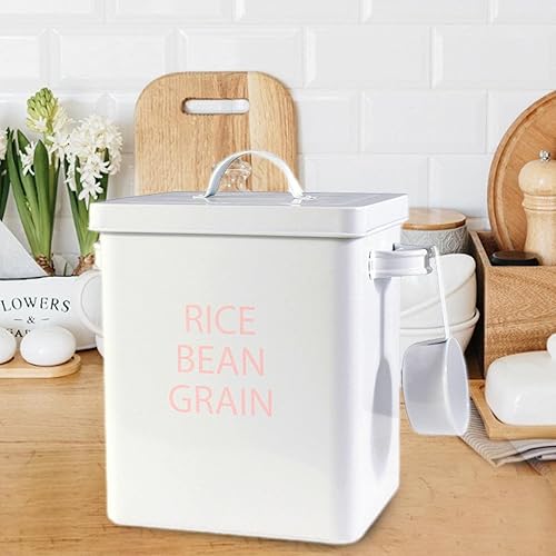 Rubeyul Boîtes de conservation de 6 l - En métal - Avec cuillère - Pour riz, céréales, noix, haricots, riz, Meh - Nail Gallerys