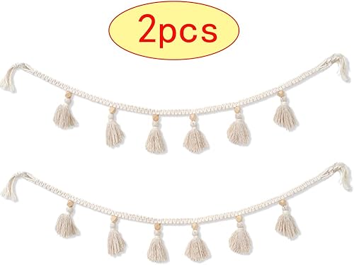 Dtoterul Glands Guirlande Bannière 2 Pièce tapisseries murales Macramé Guirlandes de Pompons Macramé Tissé Tenture Décoration Murale pour Maison pour Appartement Chambre Salon Galerie - Nail Gallerys