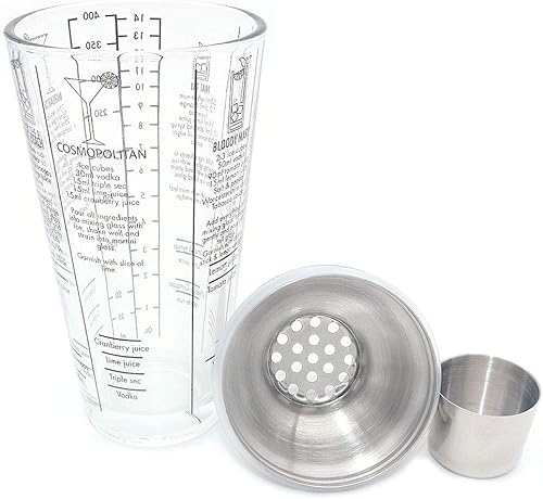 DollaTek 450(ML)/15.2(oz) Acier Inoxydable Barman Shaker Cocktail Shaker Gradué Verre Vin Martini Tequila Rhum Vodka Mélangeur - Nail Gallerys