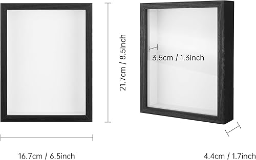 YHNDECO Cadre photo 3D, 15 x 20 cm, profond, objet en bois, à remplir 3D, profond, avec vitre, pour tenture murale ou bureau, cadeau souvenir de famille, noir - Nail Gallerys