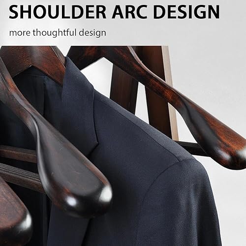 Lot de 2 cintres en bois massif - Épaules larges - Cintres en bois épais pour costumes, manteaux et robes - Revêtement antidérapant, design sans couture (couleur bûche) - Nail Gallerys