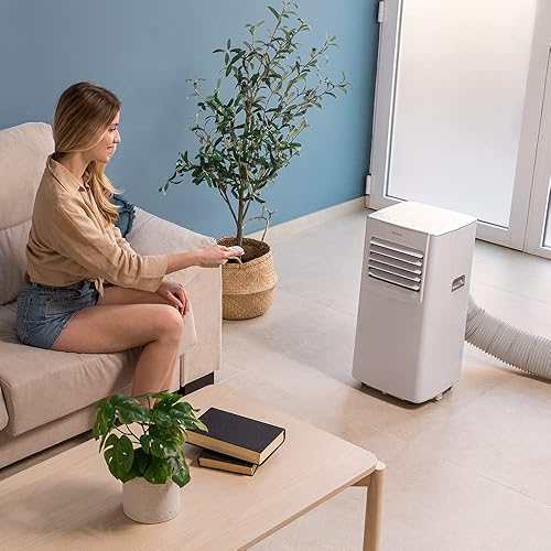 Cecotec Climatiseur Portable avec Télécommande ForceClima 7100 Soundless, 7000 BTU, Écran LED, 4 Modes, 2 Vitesses, Technologie Soundless, Couverture jusqu’à 20 m2, Kit d’installation fenêtre inclus - Nail Gallerys