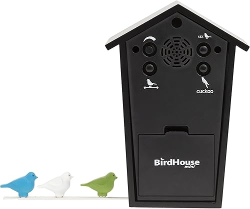 KOOKOO Birdhouse Mini Blanc, Petite Coucou Moderne avec Chants des 12 Oiseaux ou Coucou - Nail Gallerys