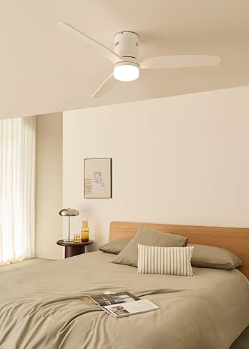 CREATE / WINDCALM NATURAL WOOD M/Ventilateur de plafond avec lumière blanc pales bois clair avec WiFi et télécommande / 40W, Minuterie, Ø132 cm, 3 températures de lumière, fonction été-hiver - Nail Gallerys