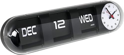 Cloudnola Horloge capsule avec date et heure, calendrier rabattable et horloge analogique en un, idéale pour les personnes âgées, les adolescents ou les amateurs de design rétro - Nail Gallerys