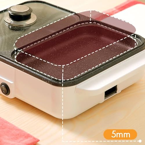 Breeshy 2 en 1 Pot Électrique Antiadhésif et Poêle Électrique Portable pour Barbecue Intérieur EU Plug A - Nail Gallerys
