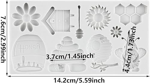 MINFEIDMS Bumble Bee Moule en silicone pour décoration de gâteaux en sucre, pâte à sucre, pâte à sucre, pâte à sucre, argile polymère - Nail Gallerys