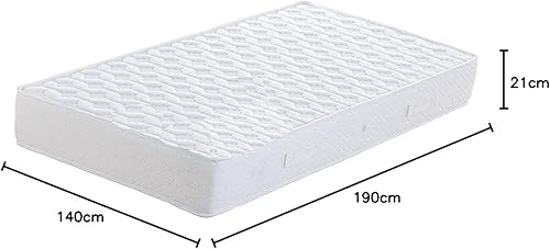 Nuits D'or Matelas Ferme 140x190 - Densité 35 Kg/m3 - Hauteur 21 Cm - Matelas livré roulé - Nail Gallerys