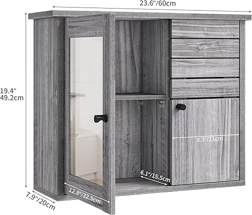YITAHOME Armoire de salle de bain (gris) - Nail Gallerys