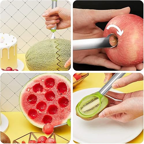 CTDMJ Ensemble d'outils de fruits 4 pièces ensemble de couteaux à découper les fruits outils de fruits en acier inoxydable ensemble d'ustensiles de cuisine bricolage salade de fruits - Nail Gallerys