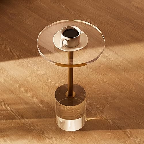 VEVOR - Table Ronde 302x543 mm Bout de Canapé en Acrylique Basse Transparent - 10 kg Max. - Installation Facile pour Salons, Chambres, Balcons - Nail Gallerys