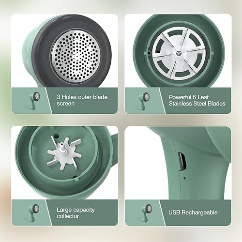 Rasoir Anti Bouloche Vetement, Rasoir Bouloche électrique avec 3 Lames et Câble USB, Portatif Rapide Rasoir Anti Peluche Vetement Appareil Anti Bouloche pour Vetement, Pulls, Meubles, Laine, Tapis - Nail Gallerys