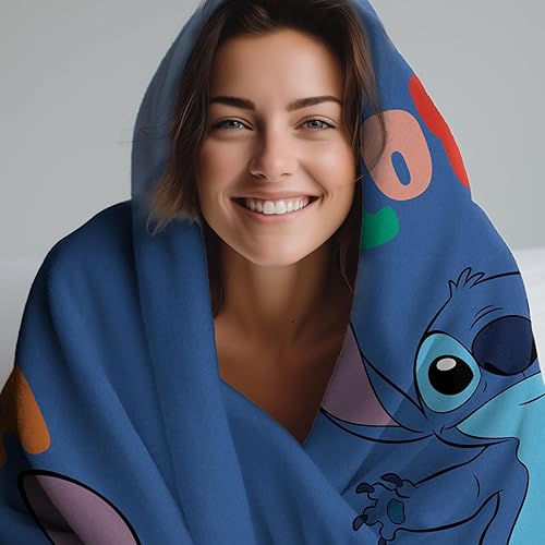 MTOnlinehandel Stitch - Couverture - 200 x 160 cm - Couverture polaire corail Lilo et Stitch - Article de fan Aloha - Pour enfants, adolescents et adultes - Cadeau - Motif Stitch - Nail Gallerys