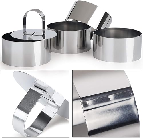 4 Pièces Cercle a Patisserie, Emporte Piece Rond en Acier Inoxydable, 8cm Cercle Patisserie avec Couvercle, Emporte Piece Patisserie pour Desserts Biscuits Pâtisseries Gâteaux Mousses(Argent) - Nail Gallerys