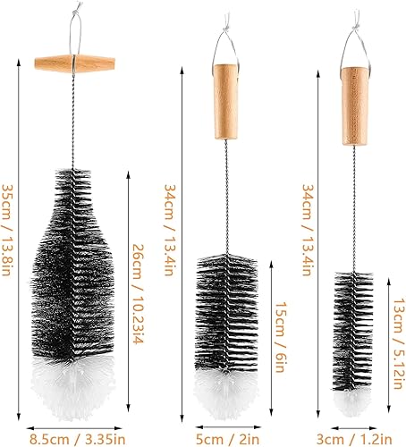 3 Pièces Brosses à Bouteilles avec Poignée, Brosse Bouteille Nettoyant, Brosses pour Bouteilles en Verre, Goupillon Bouteille de Nettoyage, pour Les Bouteilles en Verre, Les Gobelets - Nail Gallerys
