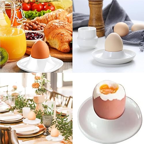 Porcelaine Oeuf Support,8 Pièces Coquetiers,Porte-Œufs Blancs,pour Œufs Durs et à la Coque,Empilable,pour la Cuisson au Restaurant de la Cuisine à Domicile(Blanc) - Nail Gallerys