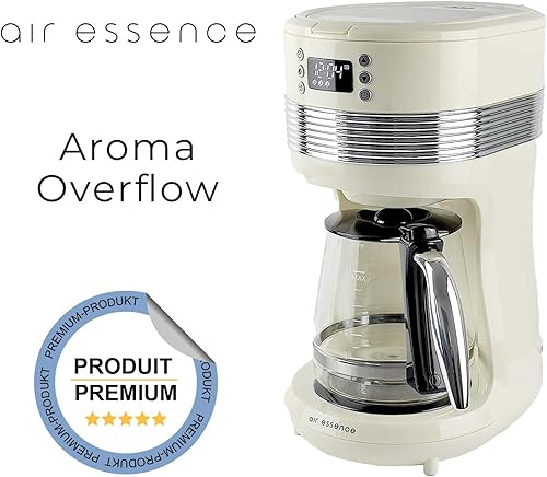 Air Essence Machine a Cafe Filtre Aroma Overflow, Crème, 1,4 Litre, 10 Tasses, Cafetiere Filtre, Avec détails chromés pour une fonctionnalité et un design élégants. - Nail Gallerys