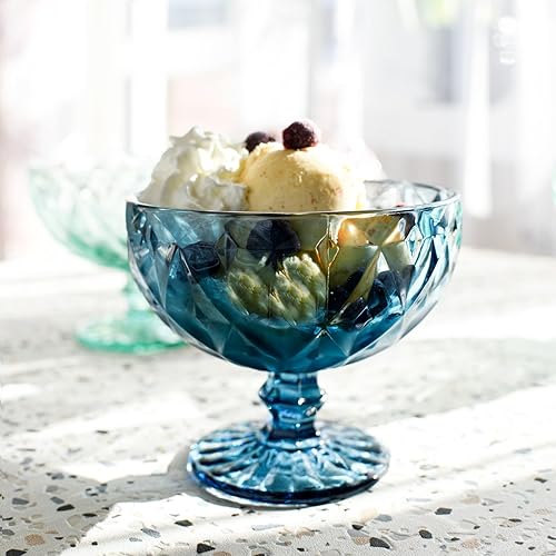 Sendez Lot de 6 coupes à glace colorées de 300 ml - Verres à dessert - Verres à cocktail - Verres à martini - Nail Gallerys