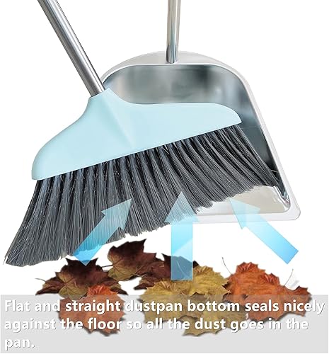 Lot de 2 pelles à poussière avec long manche pour la maison, 85,1 cm en acier inoxydable robuste de qualité supérieure, design élégant, pelle robuste pour la maison/hall/magasin/bureau - Nail Gallerys