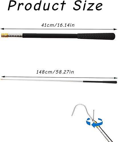 STFALI Barre avec crochet, barre de voile d'ombrage, crochet serpent, avec poignée en caoutchouc, ouvre-auvent portable pour camping-car, accessoire portable pour robots de piscine Seagull Se et Scuba - Nail Gallerys