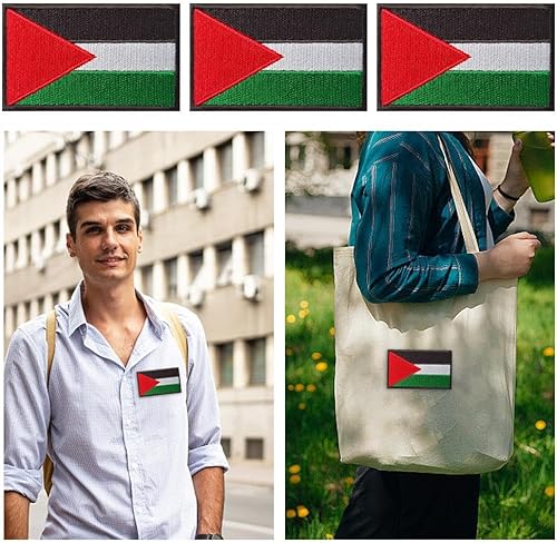 Écusson brodé drapeau de la Palestine - Patchs brodés - Emblème militaire - Applique de fermeture Velcro pour sac à vêtements - Nail Gallerys